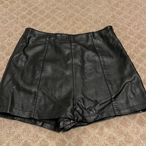 Faux leather shorts